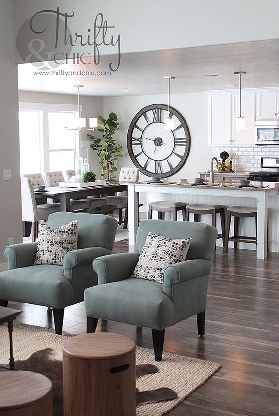 oversized clock in the kitchen