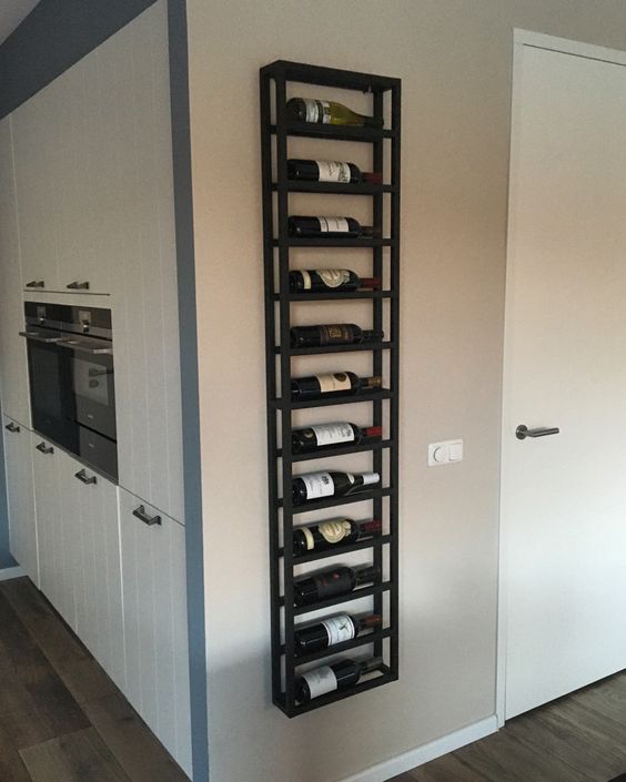 wine rack on wall