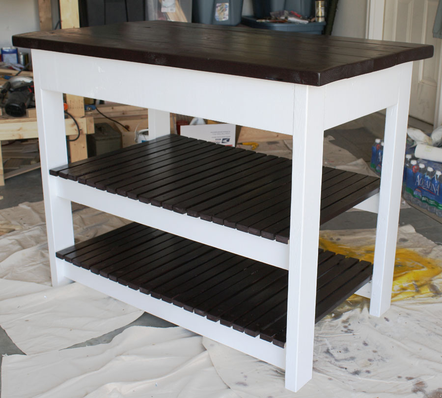 Kitchen Island DIY Double Shelf Kitchen Island jenwoodhouse