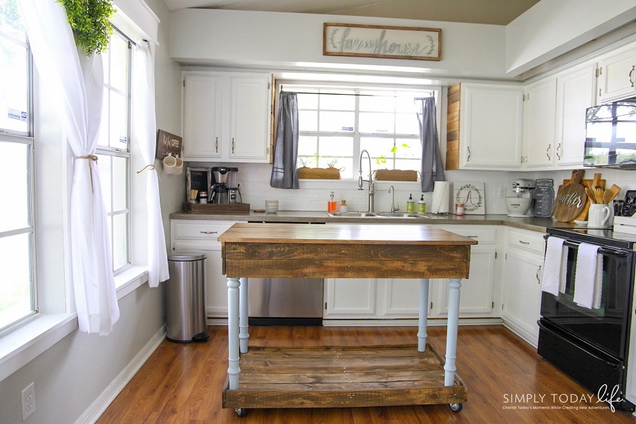 Kitchen Island DIY desk kitchen island simplytodaylife 1