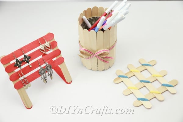 adult popsicle crafts earing holder coaster and pen holder diyncrafts