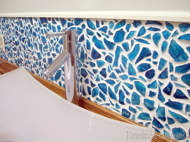 backsplash diy blue mason jar mosaic realitydaydream