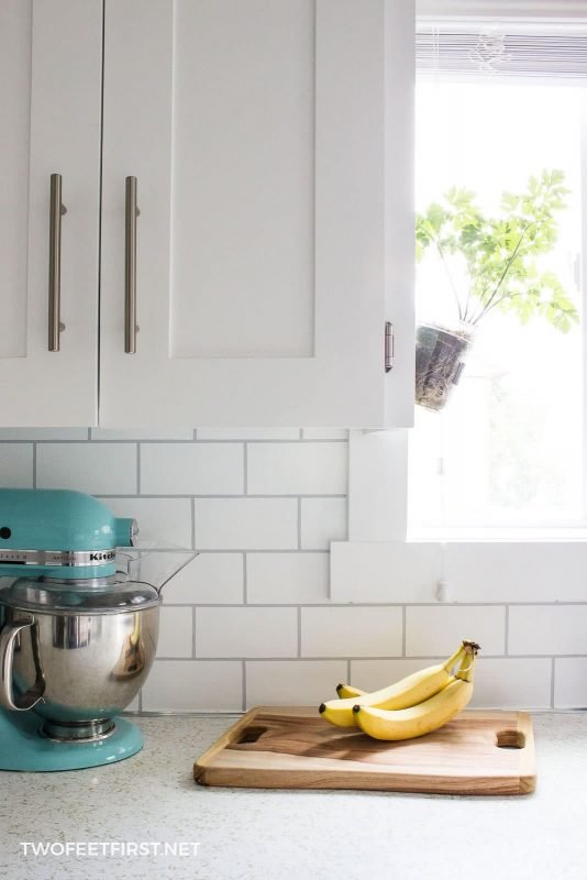 backsplash diy painted on subway tiles twofeetfirst