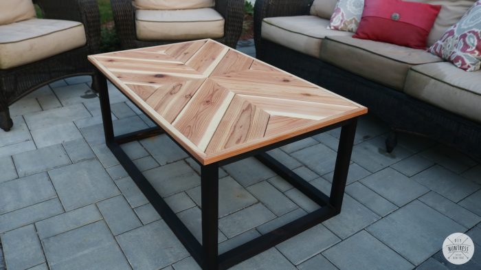 coffee table diy chevron diyhuntress