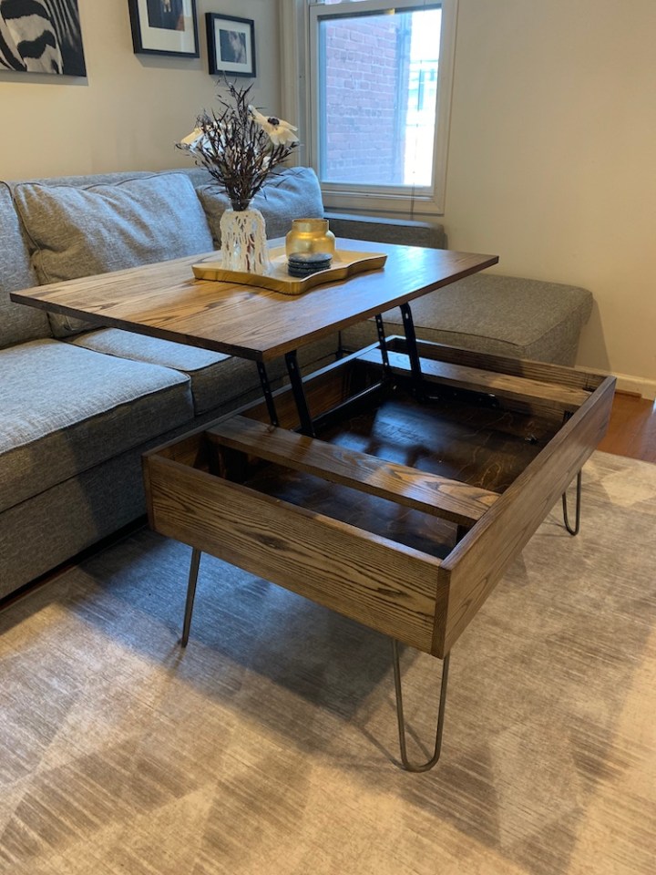 coffee table diy lift top table chiselandfork