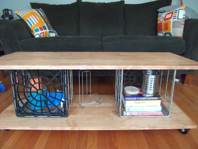 coffee table diy metal milk crate creatively katie.blogspot