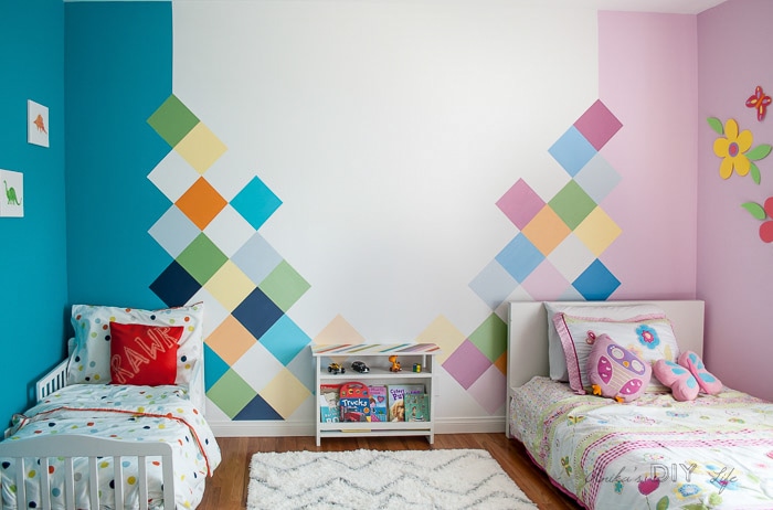 diy accent wall Colorful accent wall kids room anikasdiylife