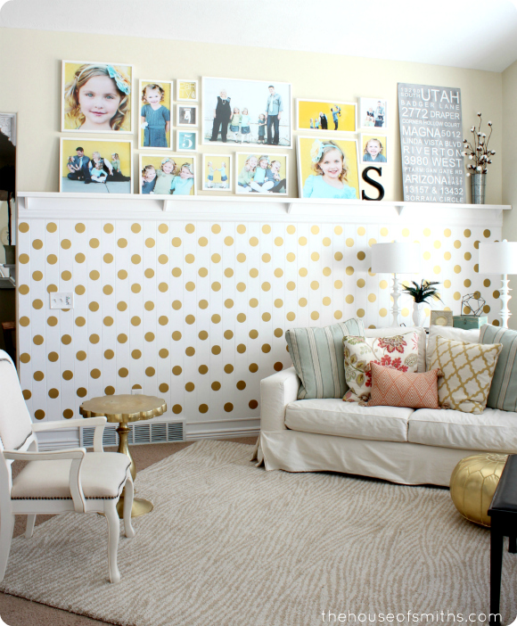 diy accent wall a gold polka dot accent wall thehouseofsmiths