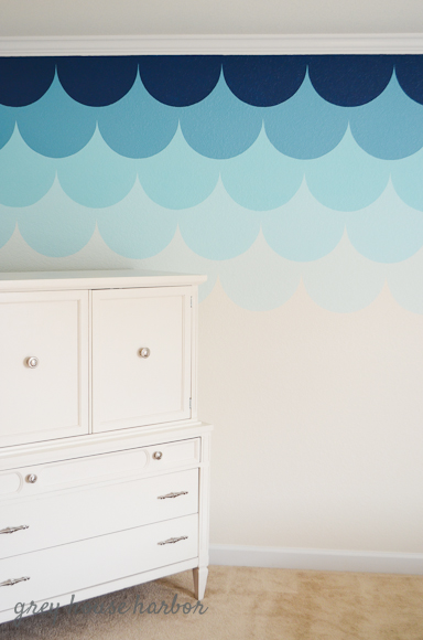 diy accent wall ombre scallop wall greyhouseharbor