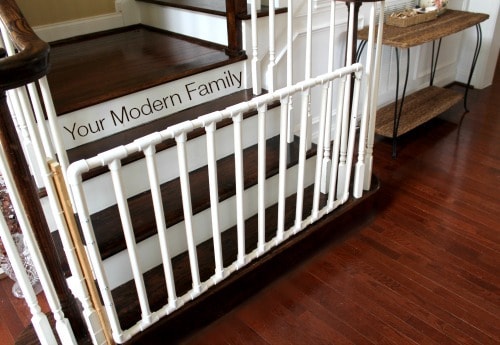 diy baby gate PVC pipe wide gate yourmodernfamily