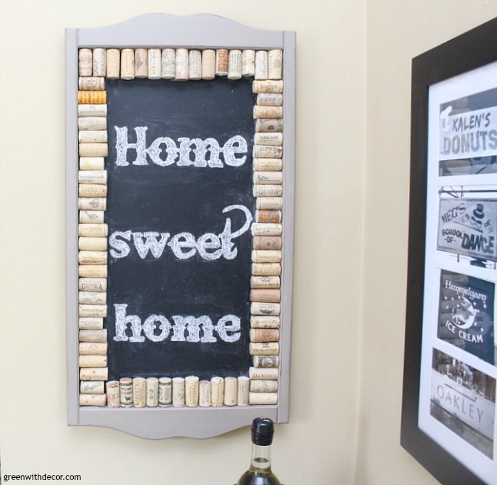 wine cork diy a fun project with wine corks and chalkboard paint greenwithdecor