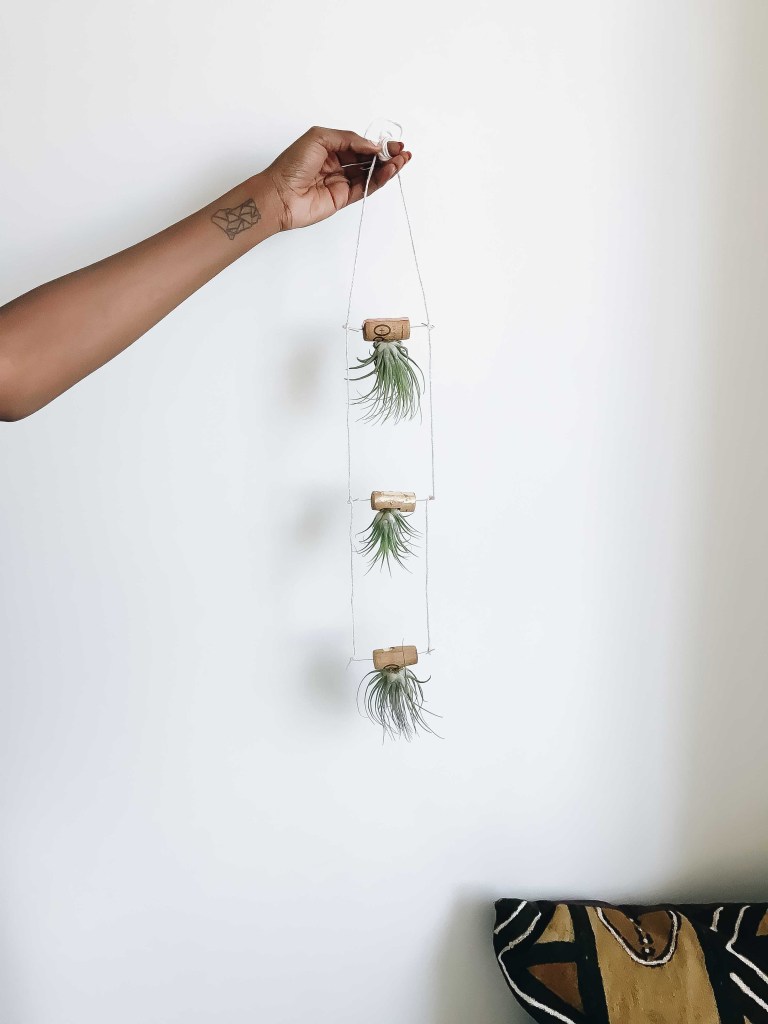 wine cork diy hangng planter essiedoessummer