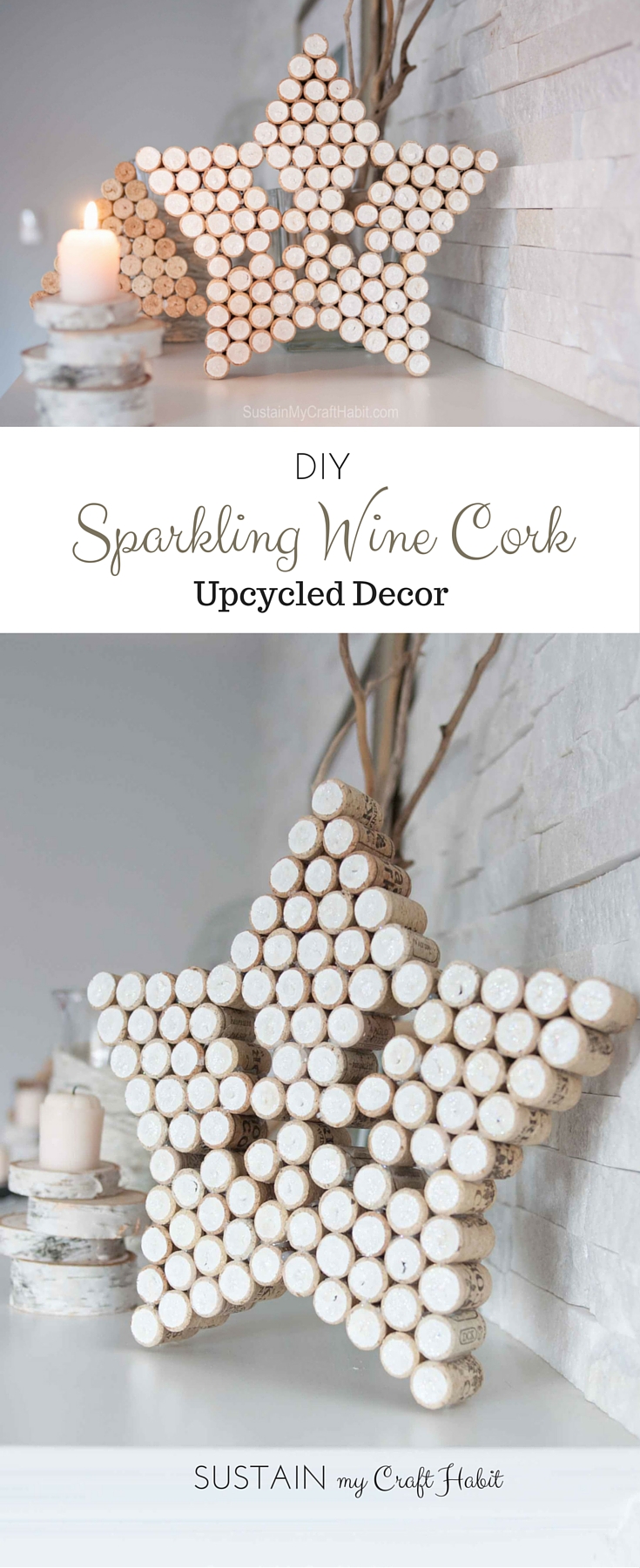 wine cork diy star decor sustainmycrafthabit