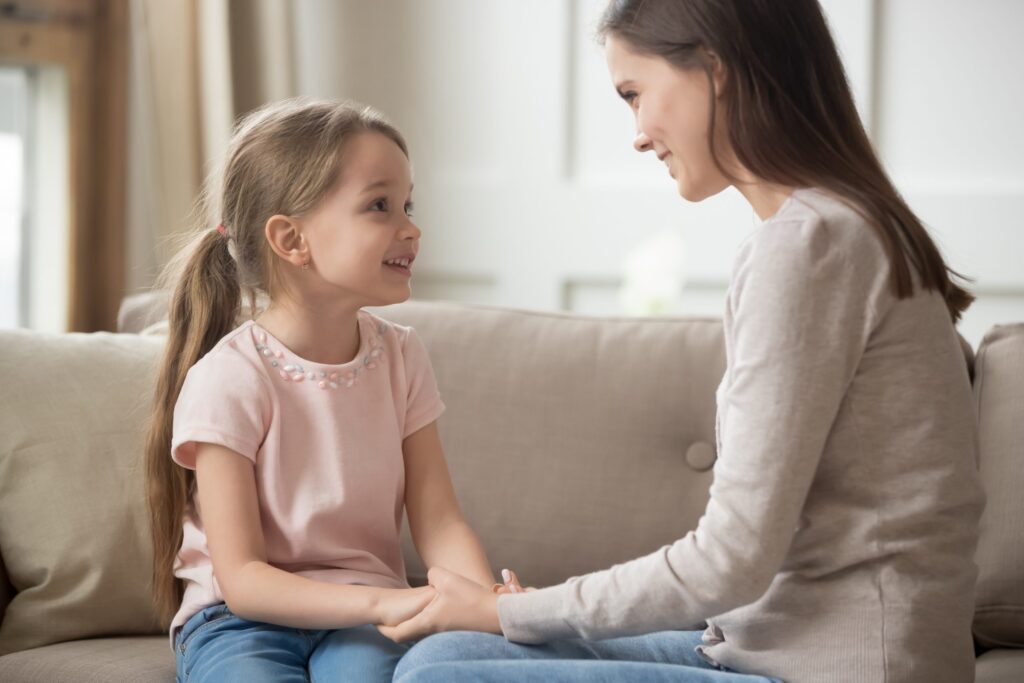 mother talk with a daughter