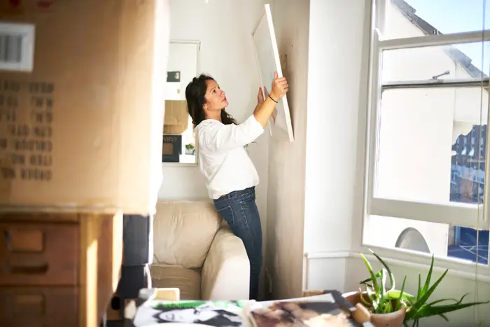 woman moving in new home